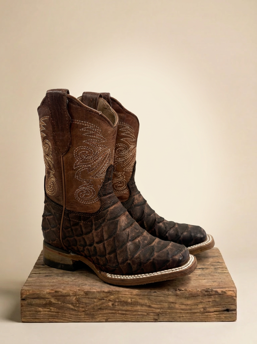 Kids JB #2554 Cognac Python