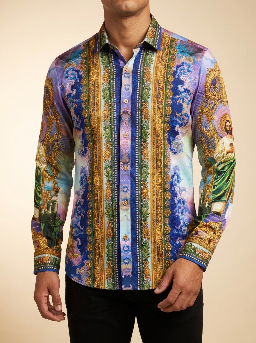 Sacred Heart Religious Print Western Fashion Shirt #5SPR14