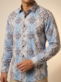 Barabas Paisley Scroll Print Long Sleeve Button-Down #B2680