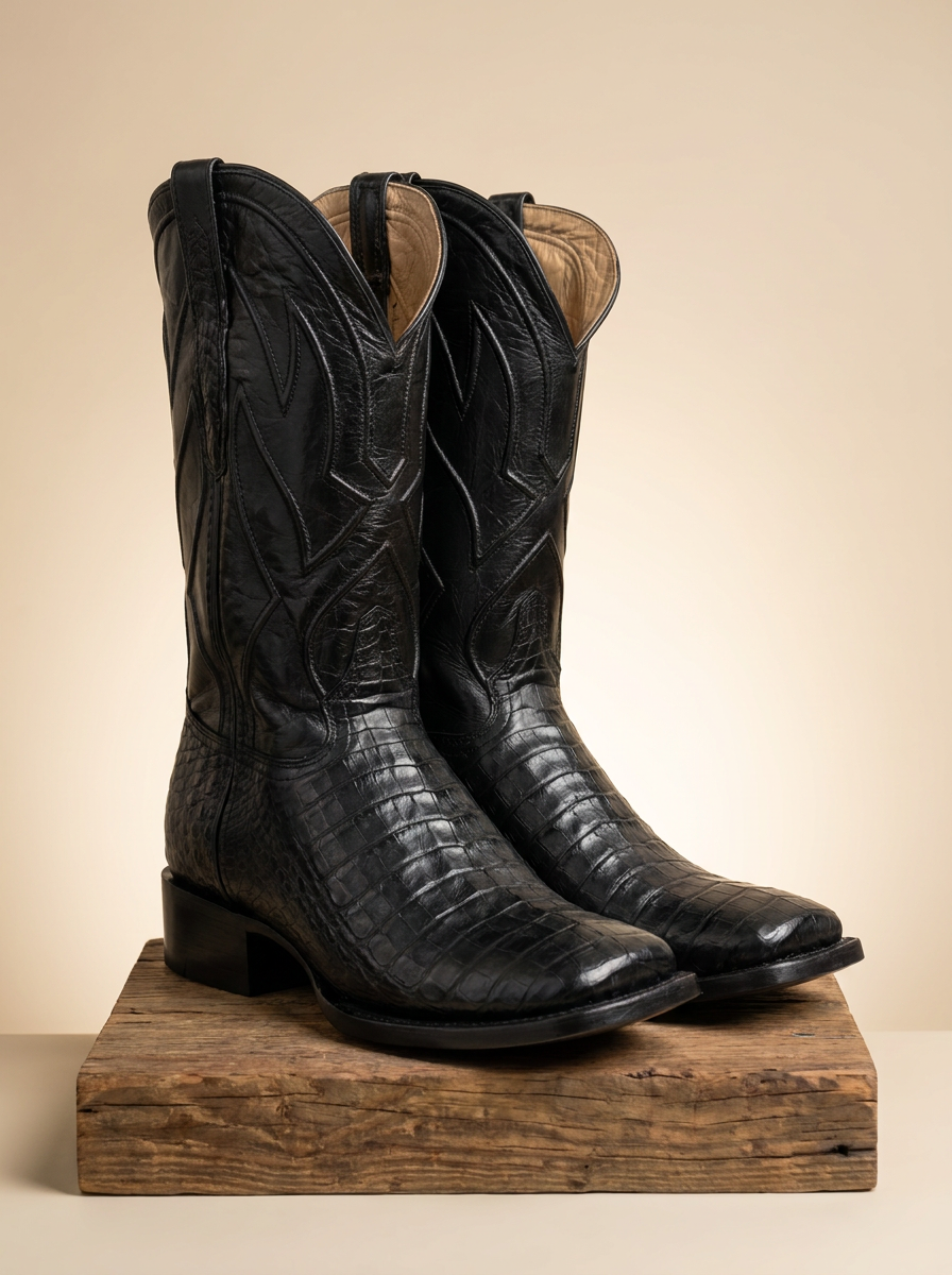 Centenario Boots #CEN-EX-10 Caiman Belly Negro