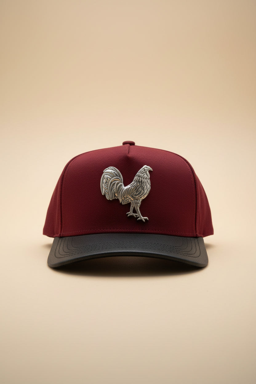 Mr. Gallo Metal Emblem Burgundy & Black Western Trucker Cap #FT83