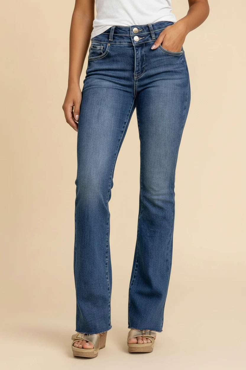 RDP5843 TC High Rise Bootcut Double Waist Band