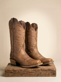 Tanner Mark #TML201383AF Distressed Brown Leather Square Toe Boots