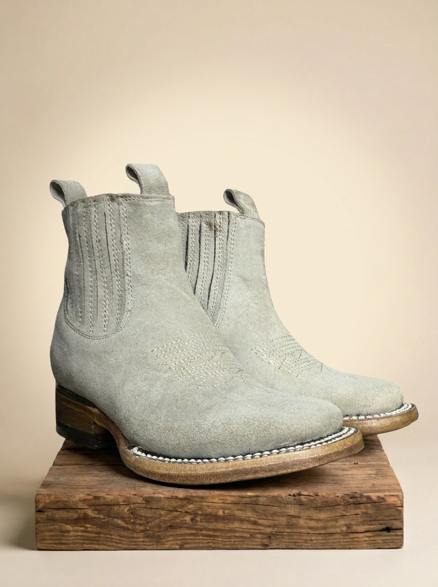 Kids JB Black Suede Western Chelsea Boots #2507