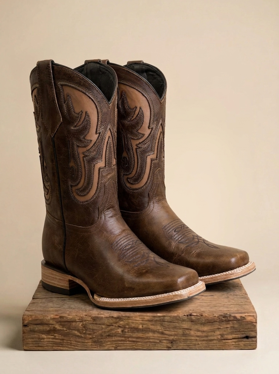 Silverstone Men's Distressed Brown Leather Square Toe Western Boots
#BC4351822