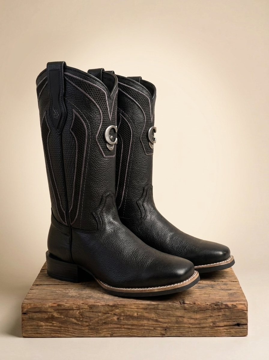 Cuadra Men's Black Grain Leather Western Boots #CC224