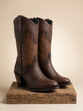 Cuadra Women's Handcrafted Pebbled Leather Western Boots #CU769