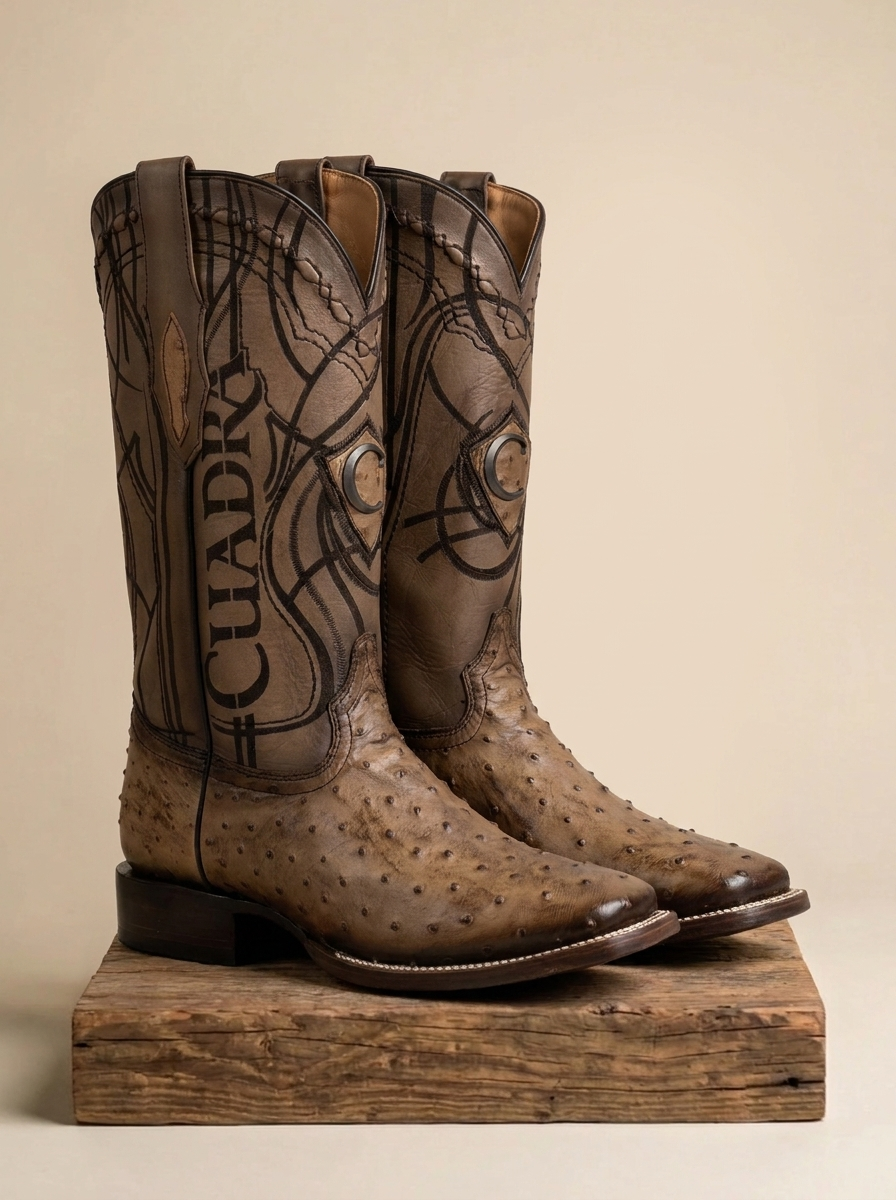 Cuadra Full-Quill Ostrich Western Boots #CU744