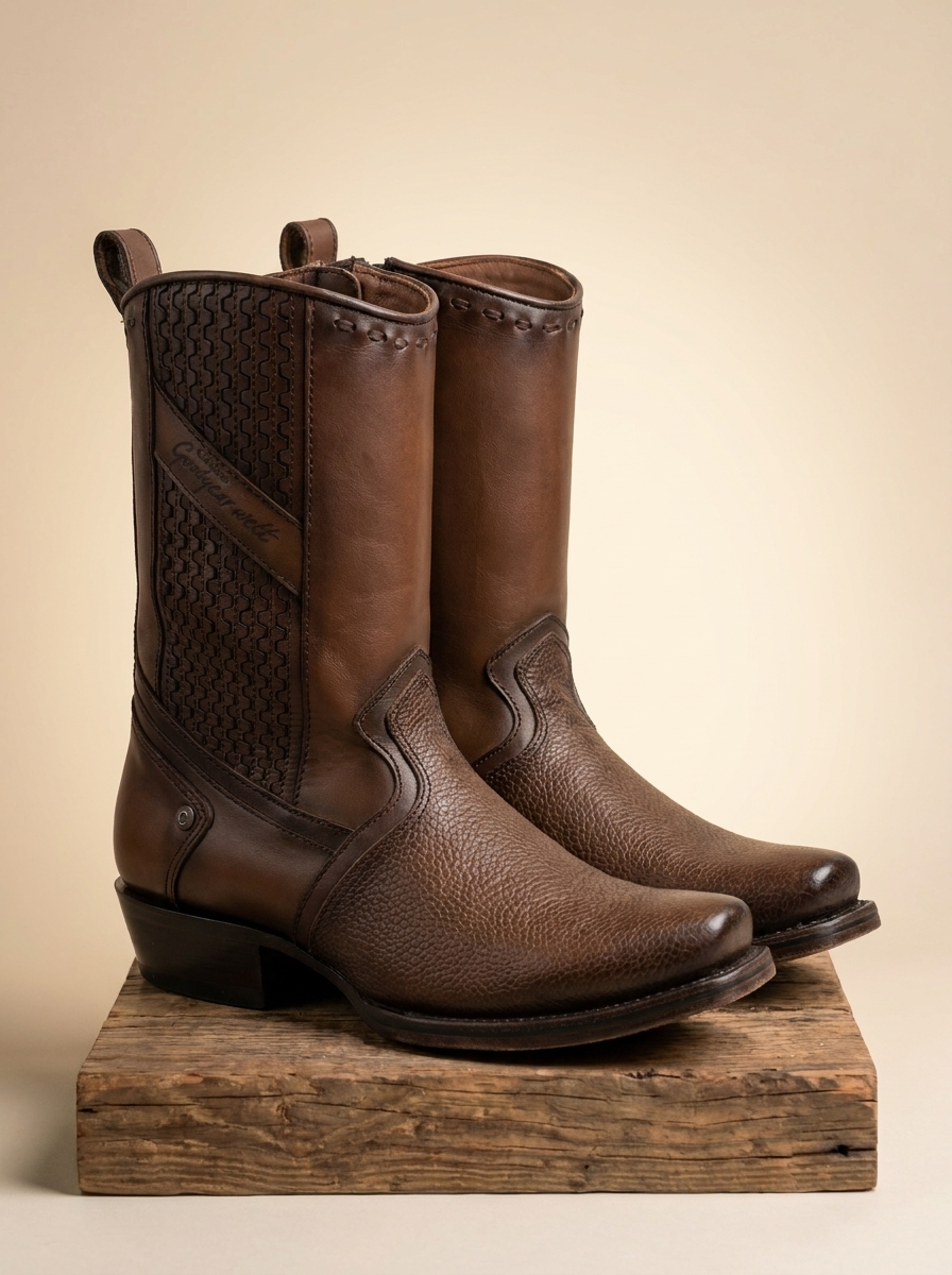 Cuadra Men's Hand-Burnished Pebbled Leather Western Boots #CU851