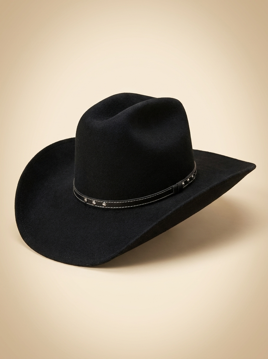 Bigalli Wool Felt Western Hat with Studded Leather Band
