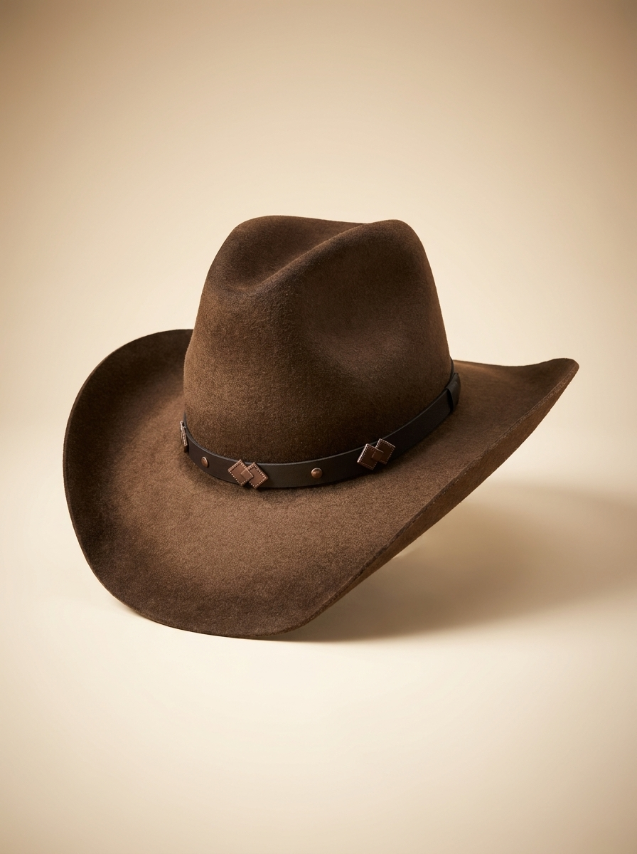 Bigalli Wool Felt Western Hat with Studded Leather Band