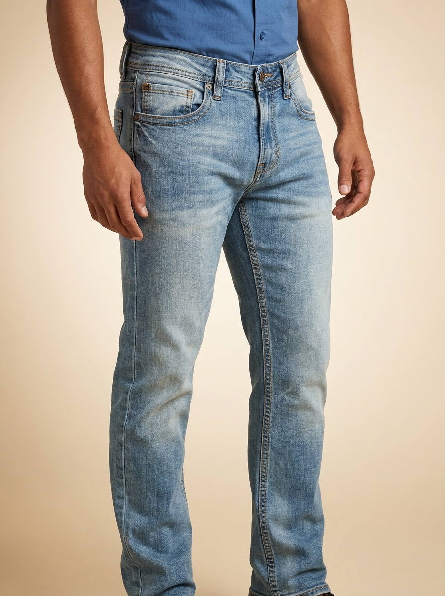 Men's Western Bootcut Jeans Contrast Stitching #MJ103