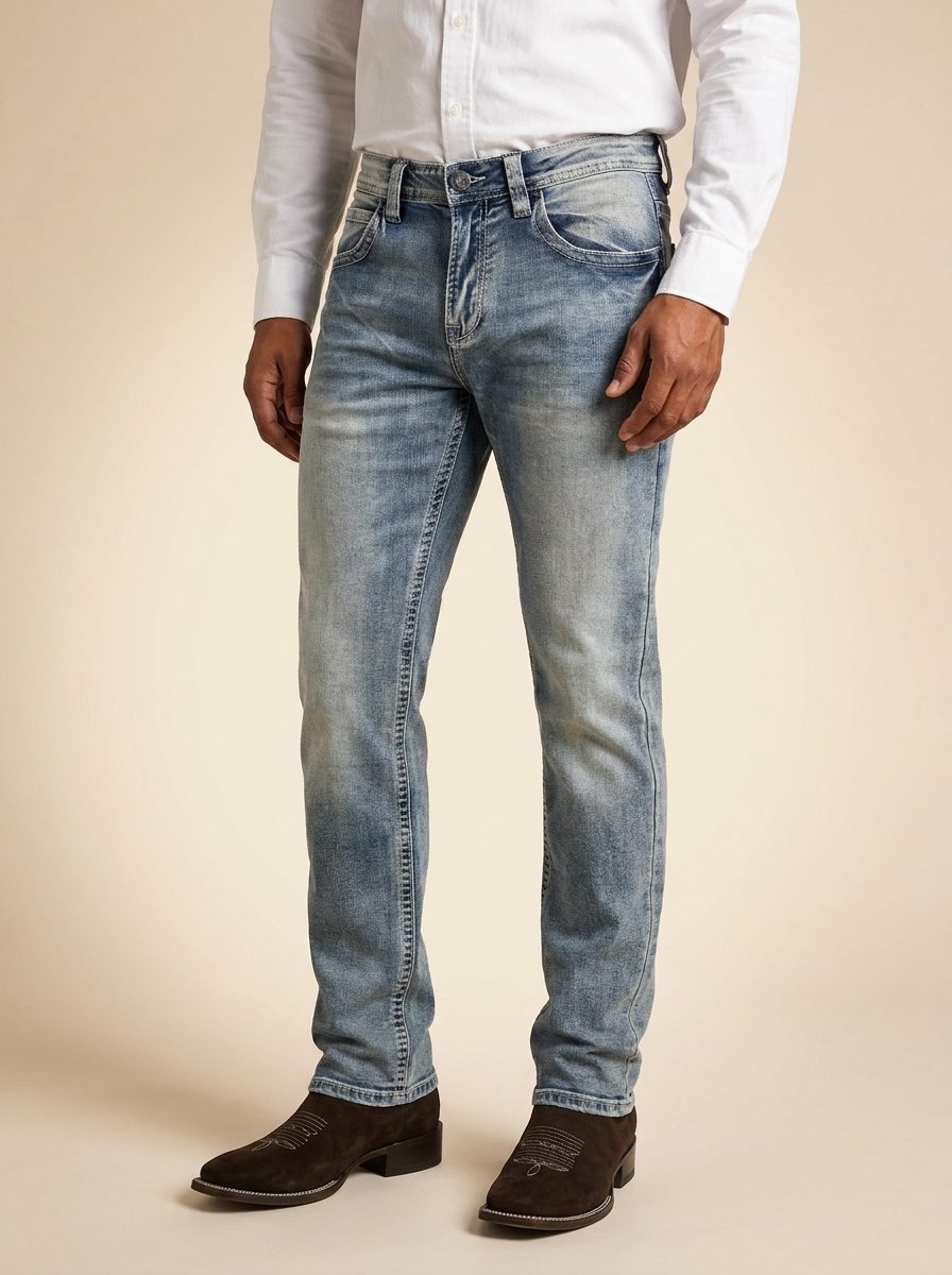 Men's Slim Straight Denim Jeans #MJ104