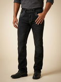 Men's Black Sandblasted Western Jeans with Contrast Stitching #ECS-M92