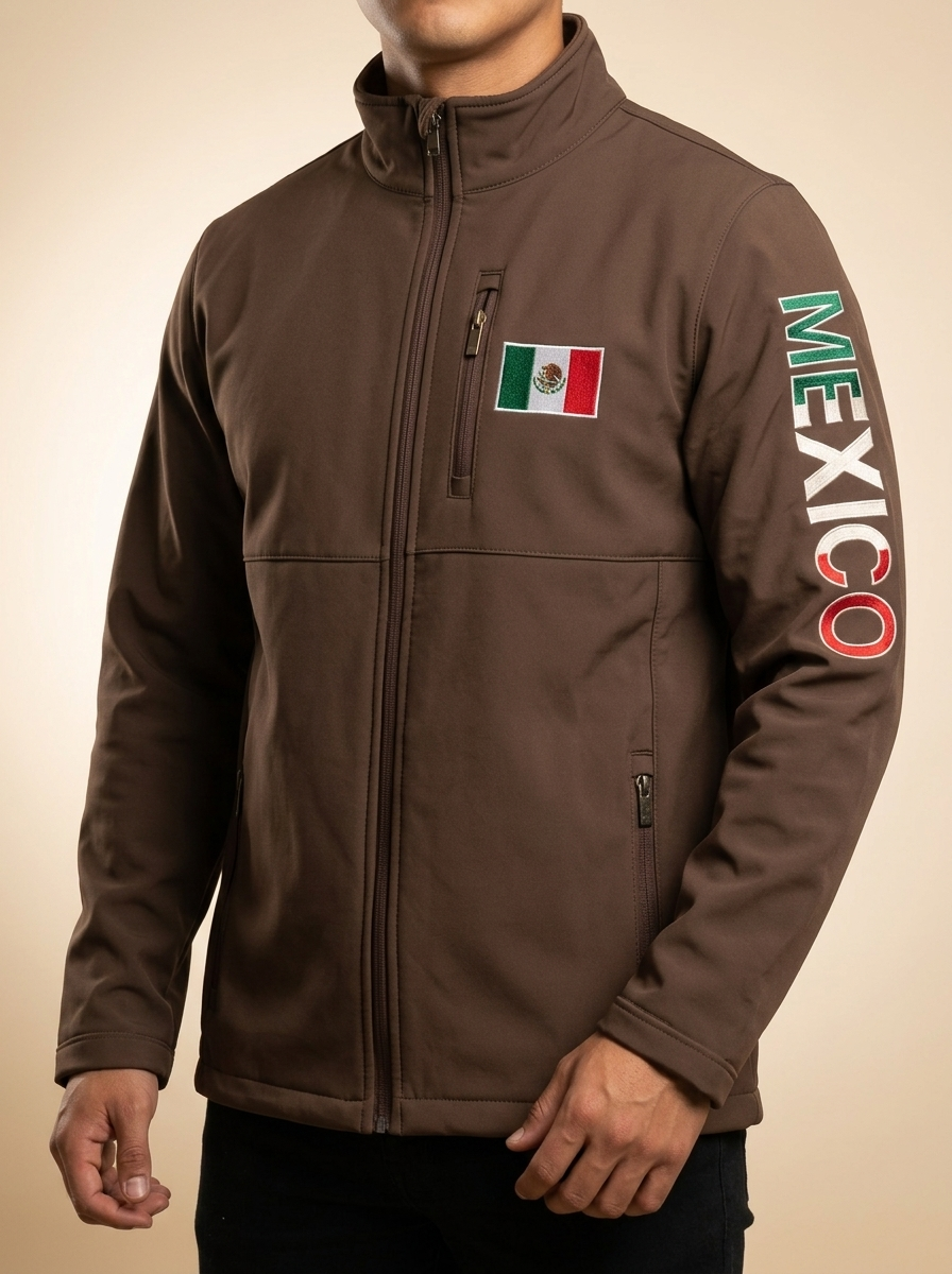 Men's Mexico Flag Softshell Performance Jacket #400J