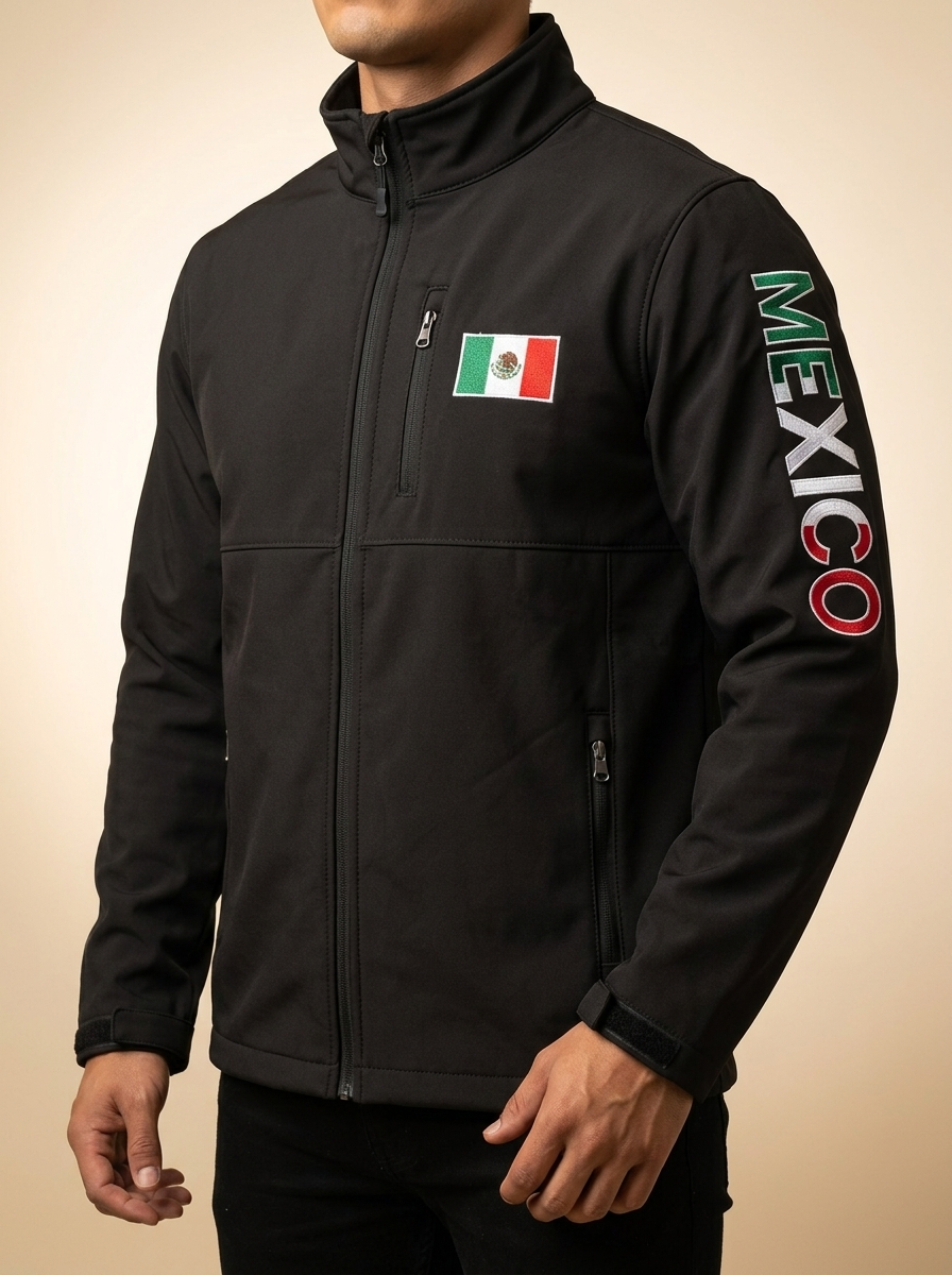 Men's Mexico Flag Softshell Performance Jacket #400J