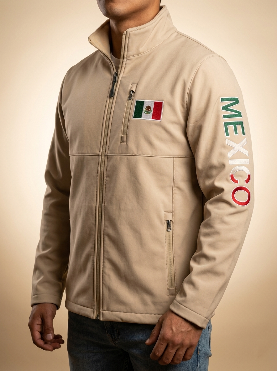 Men's Mexico Flag Softshell Performance Jacket #400J