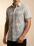 Geometric Tribal Print Short Sleeve Western Shirt #ESS930