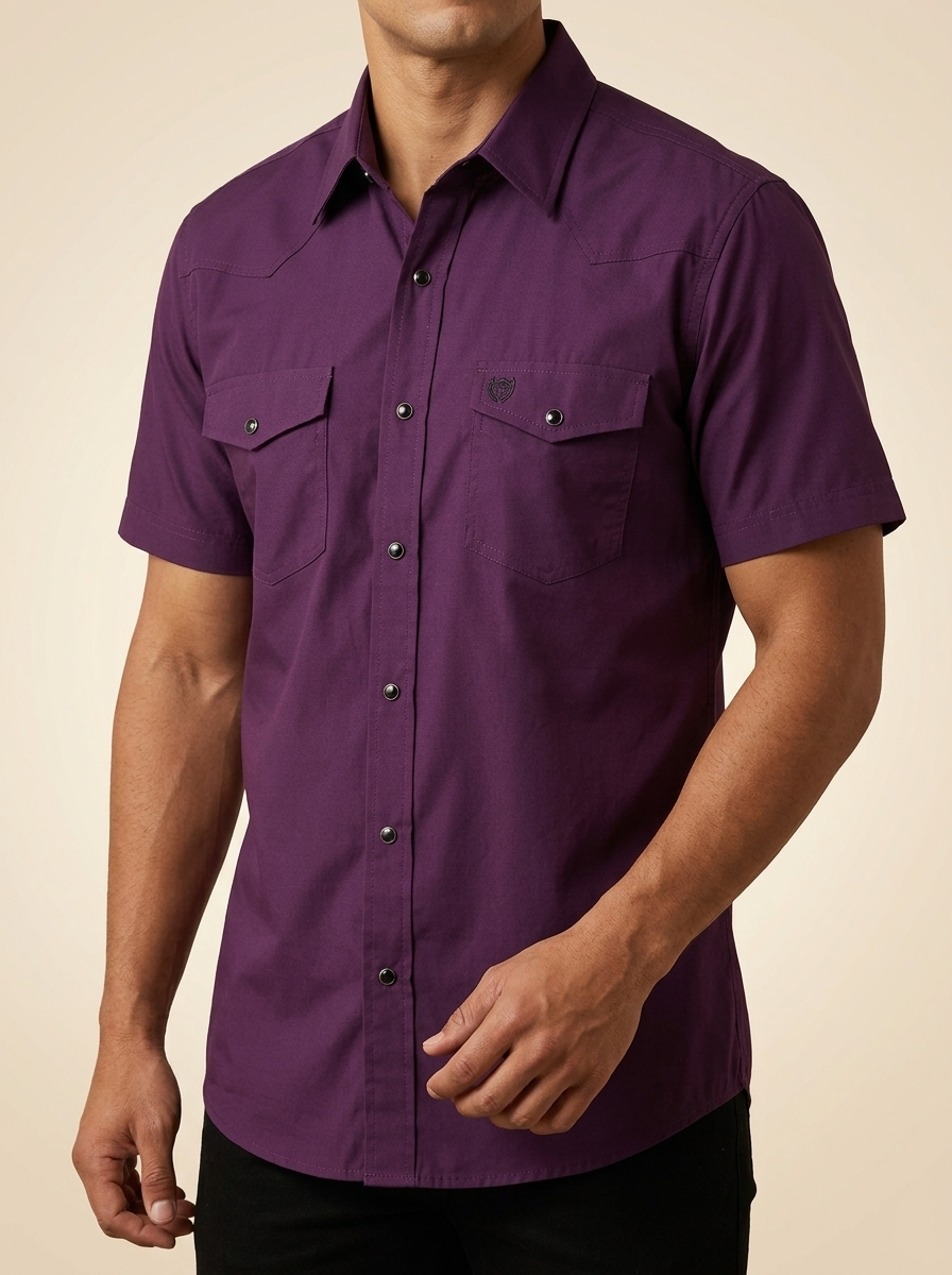 Men's Western Short Sleeve Snap Shirt #1043