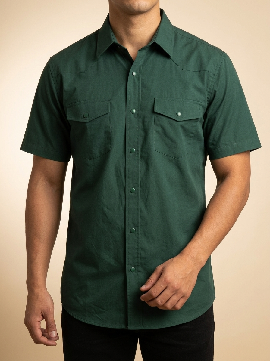 Men's Western Short Sleeve Snap Shirt #1043