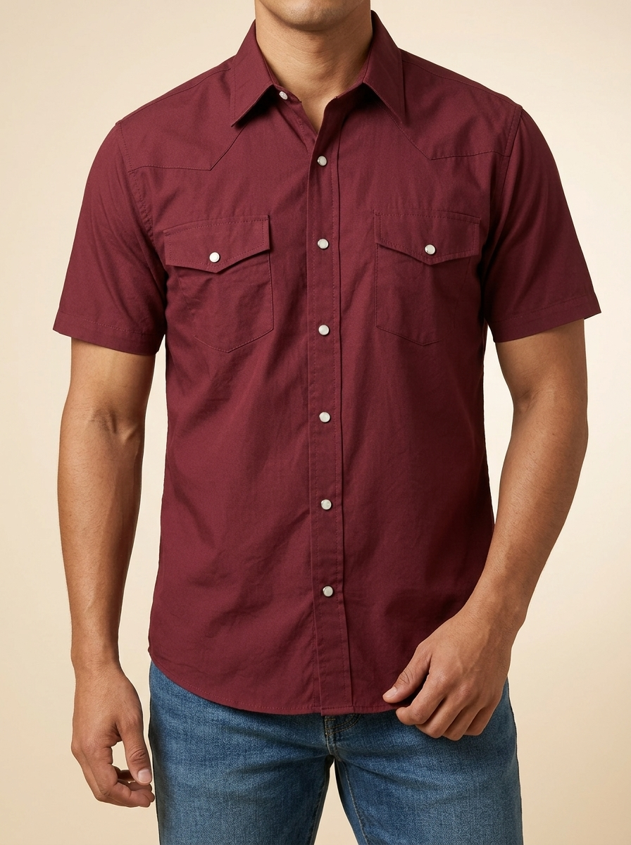 Men's Western Short Sleeve Snap Shirt #1043