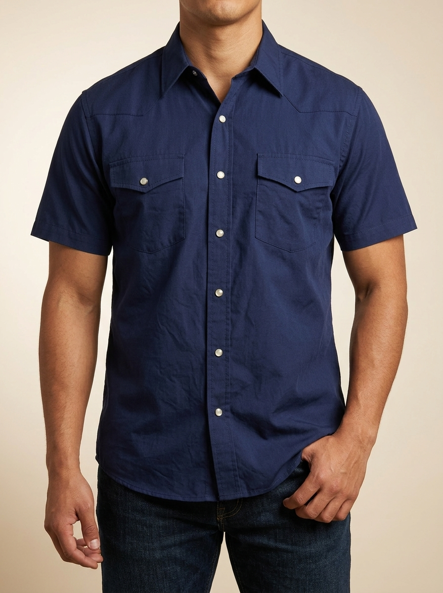 Men's Western Short Sleeve Snap Shirt #1043