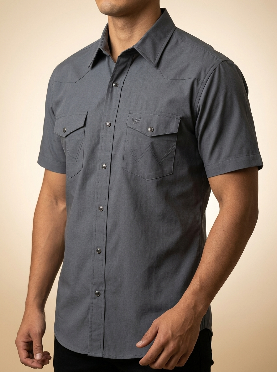Men's Western Short Sleeve Snap Shirt #1043