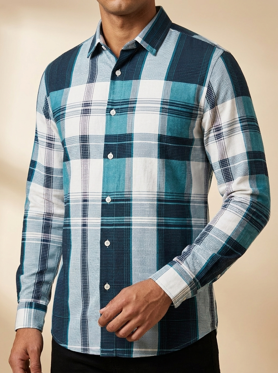 Plaid Long Sleeve Western Shirt #ELS10