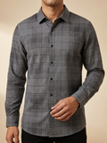 Modern Plaid Long Sleeve Western Shirt #B410