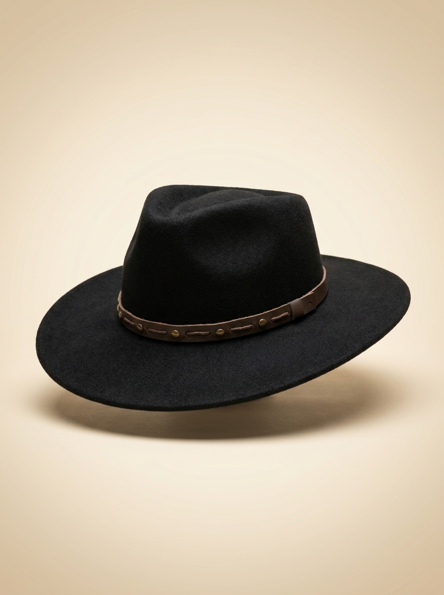Bigalli Wool Felt Western Hat with Studded Leather Band