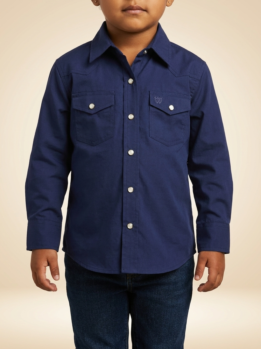 Kid's Solid Western Snap Shirt #1045