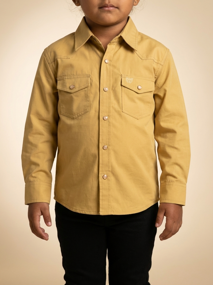 Kid's Solid Western Snap Shirt #1045