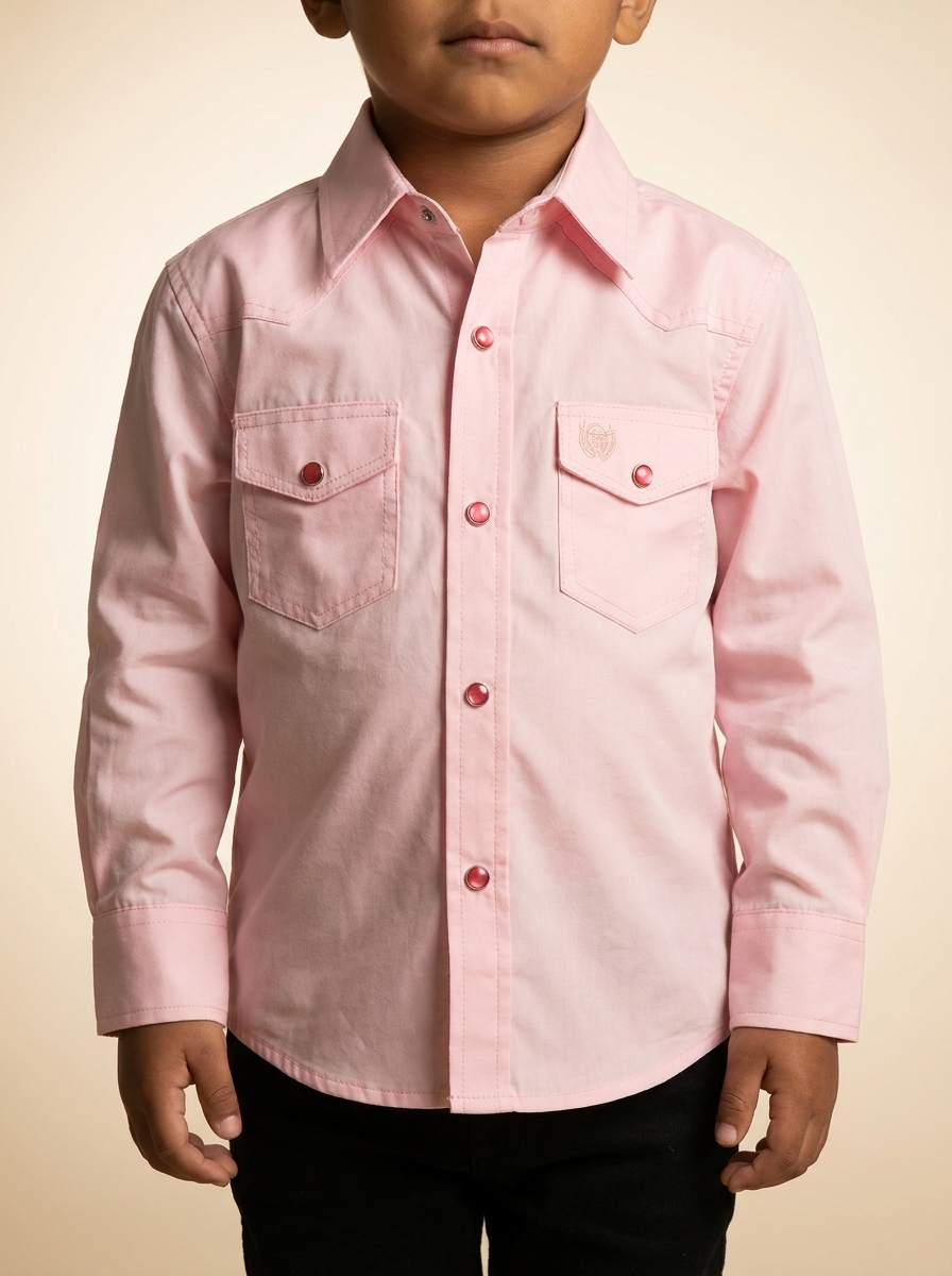 Kid's Solid Western Snap Shirt #1045
