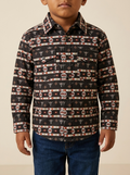 Kid's Southwestern Print Western Snap Shirt with Long Sleeves #239