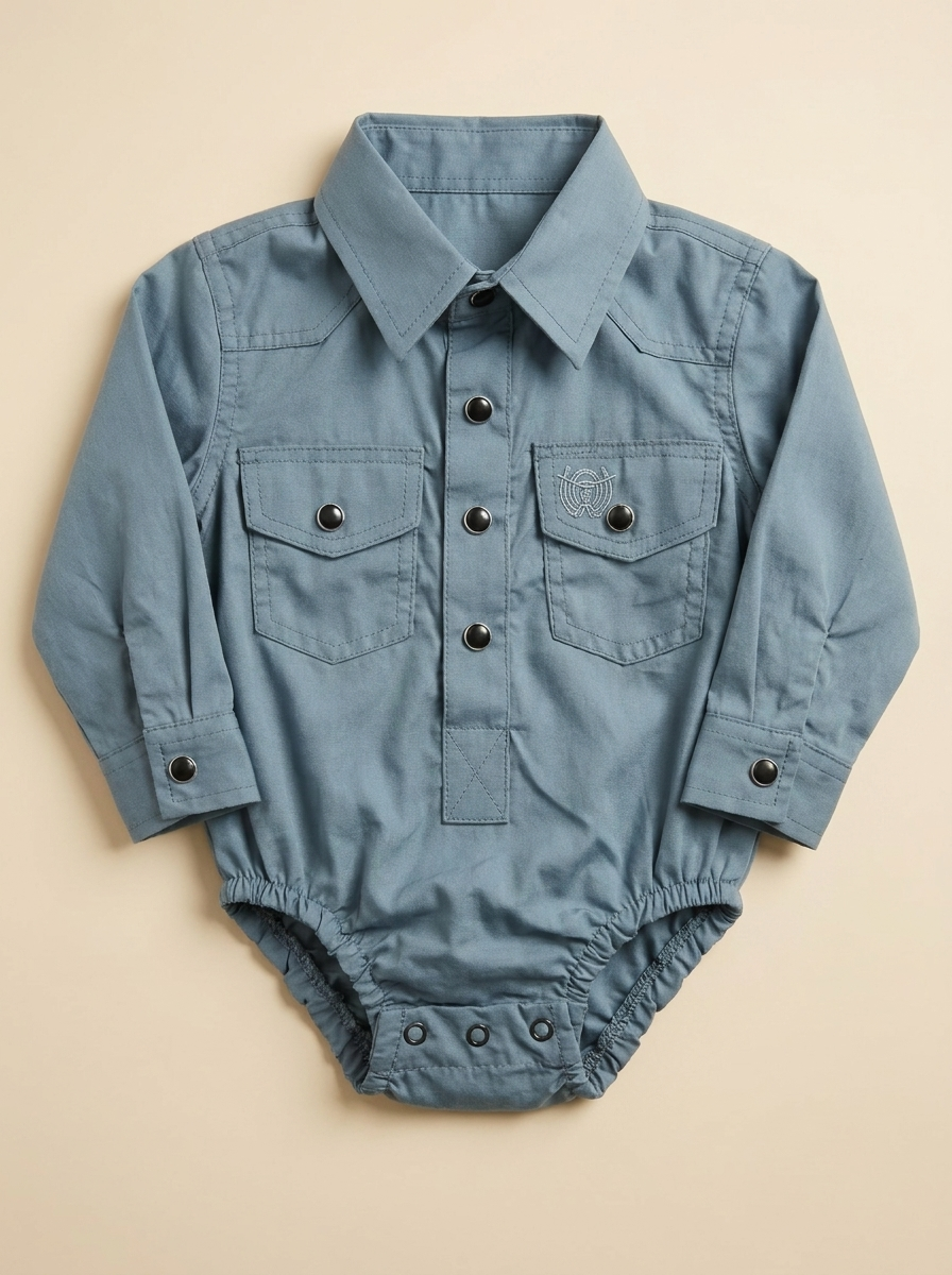 Infant Long Sleeve Western Snap Bodysuit  #SR1