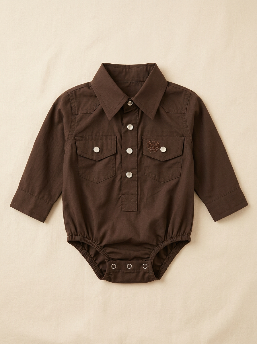 Infant Long Sleeve Western Snap Bodysuit  #SR1
