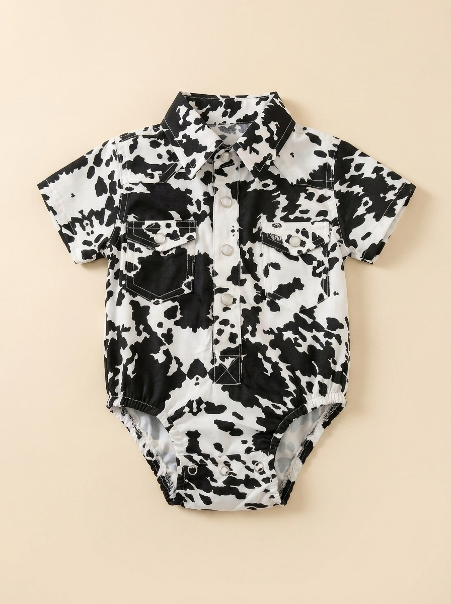 Kid's Cow Print Western Romper #44K/24