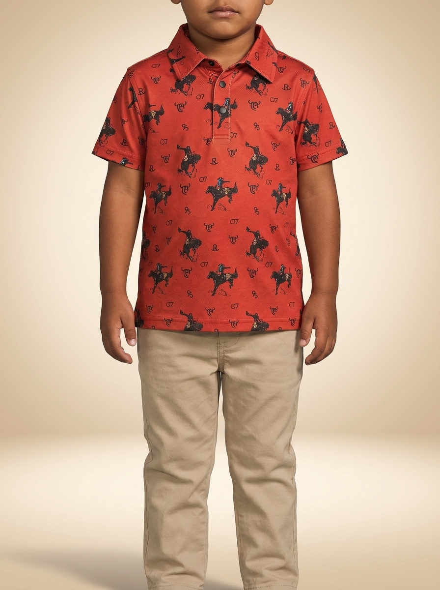 Youth Vintage Bronc Rider Short Sleeve Polo #334160-200-K