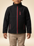Youth Soft Shell Performance Jacket in Black with Red Accents #SSRJK7011 Black