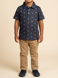 Youth Navy Longhorn Skull Performance Polo #334156-480-K