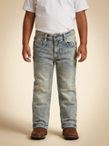 Boys' Relaxed Fit Western Jeans with Bold Contrast Stitching #KJ-101