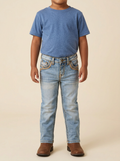 Centenario Kids' Western Jeans #ECB-U19 with Heavy Stitching
