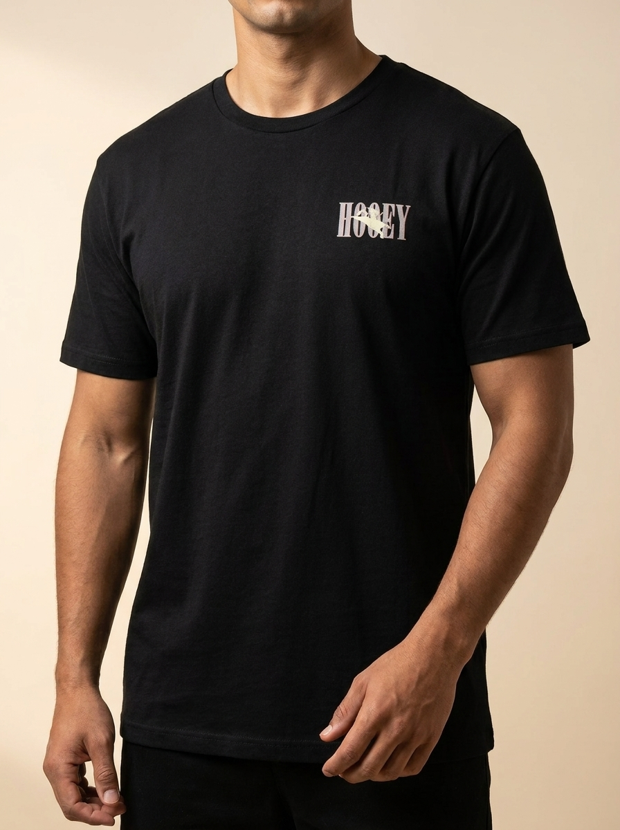 Hooey #HT1911BK Men's Black Graphic Tee with Bronc Logo
