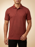 Geometric Print Men's Western Polo Shirt #LAM28223