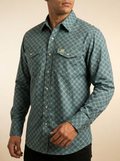 The American West Teal Geo-Print Western Snap Shirt #144MSF/25