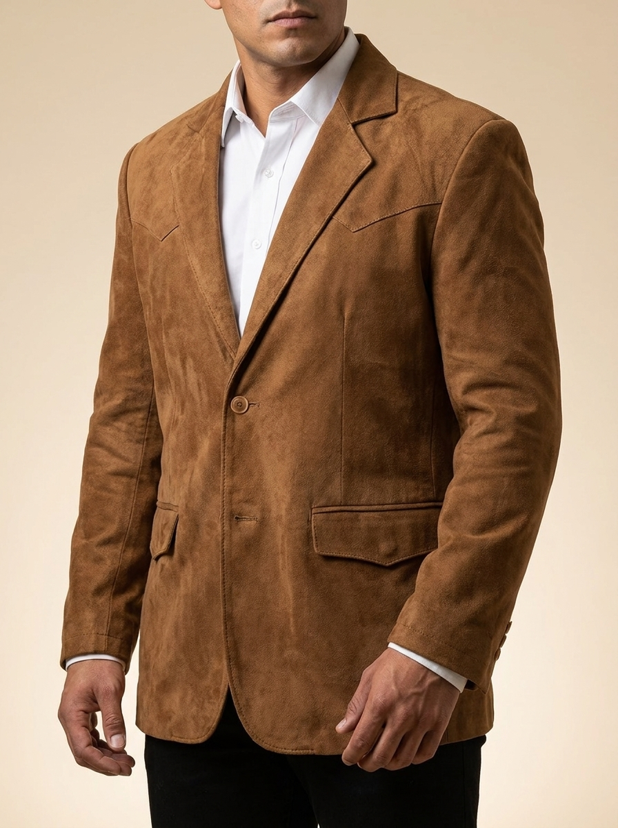 The American West Men's Black Suede Western Blazer #SB27