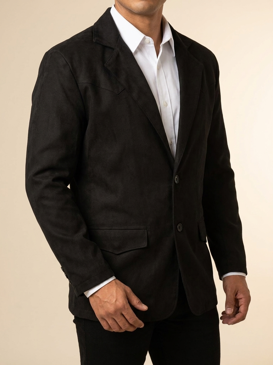 The American West Men's Black Suede Western Blazer #SB27