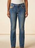 Meet Me Women's Bootcut Jeans with Rhinestone Embellished Pockets #Meetme-27