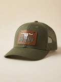 Nu Trendz Olive Green 'Howdy' Longhorn Patch Trucker Cap #52