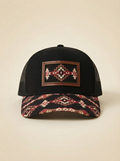 Nu Trendz Southwestern Print Trucker Cap in Black, Red, and Brown #54